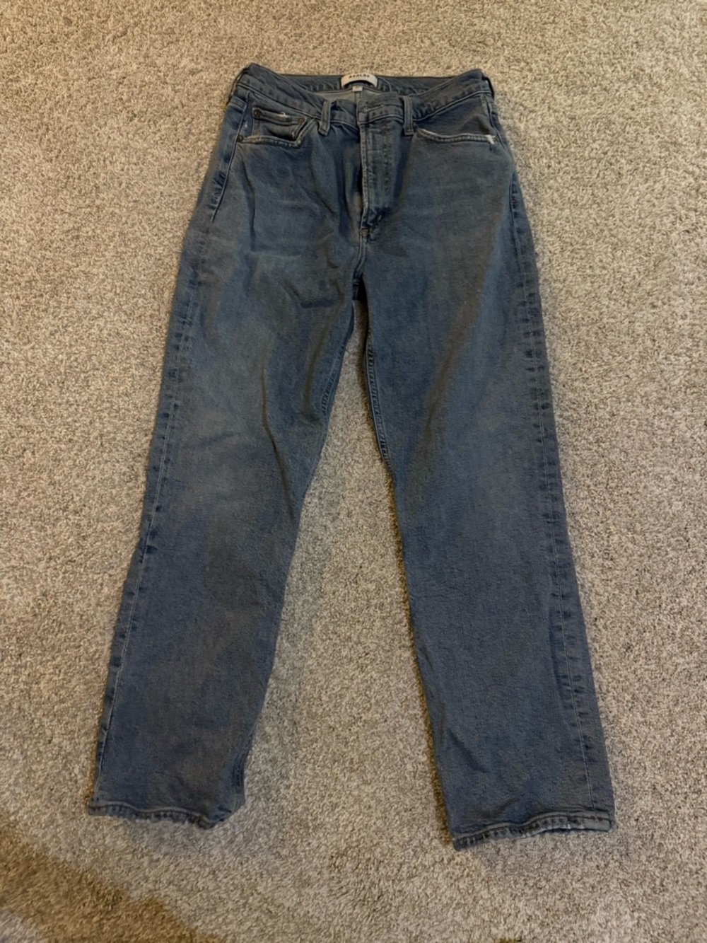 Agolde Women's Straight Leg Jeans - mid Blue Wash